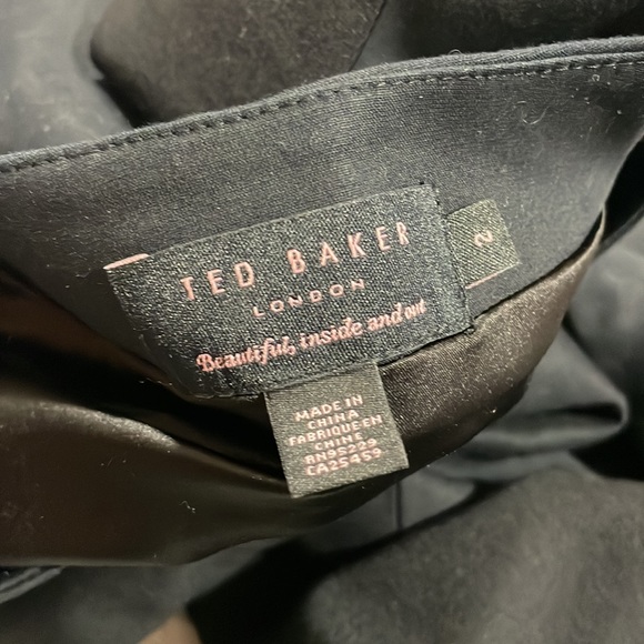 Ted Baker Jamthun Structured Peplum Full Zip Front Pencil Dress Black - Picture 3 of 11